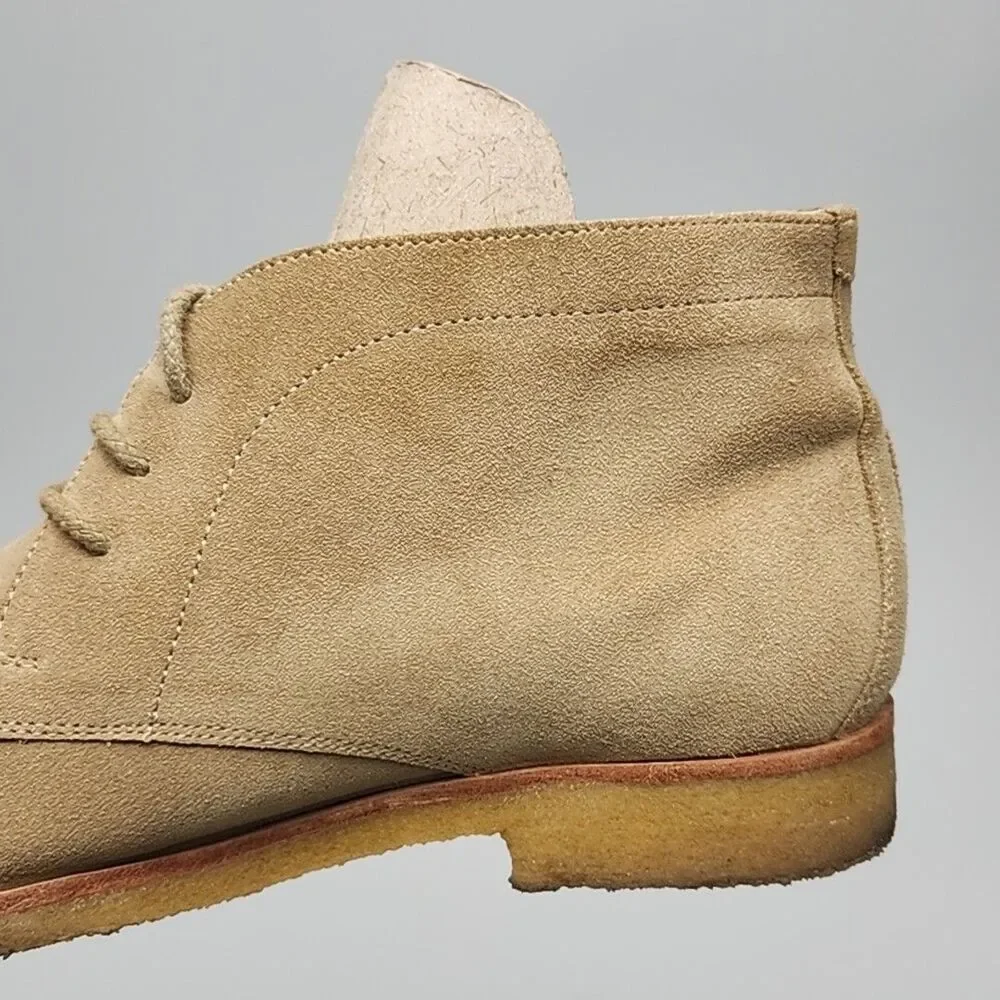 Johnston & Murphy Ankle Boot Chukka Tan Suede Lace-Up Women Size 9 Gum Sole Shoe